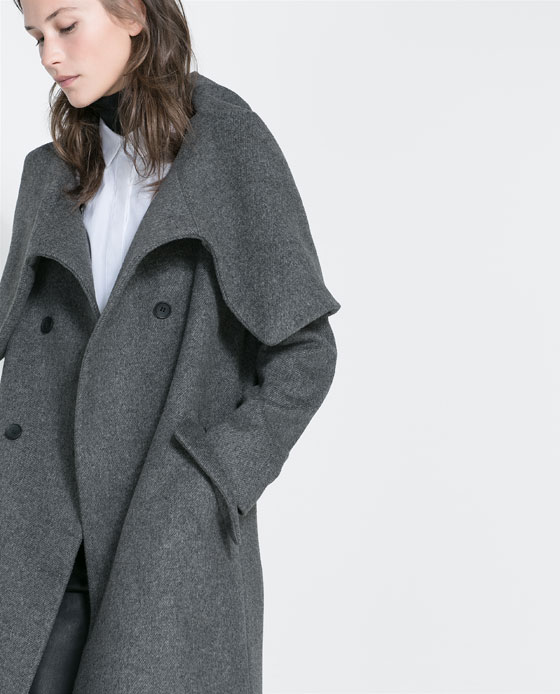 Wollen Wraparound Coat, Zara