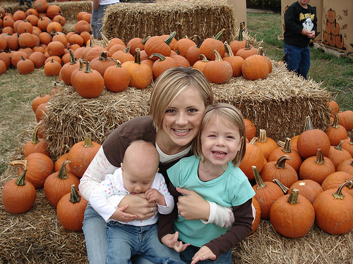 Mommy at the Pumpkin Patch