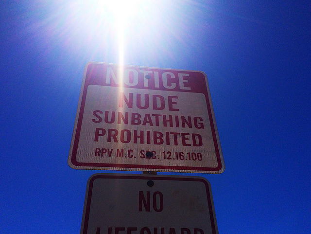 Nude Sunbathing Prohibited at Abalone Cove