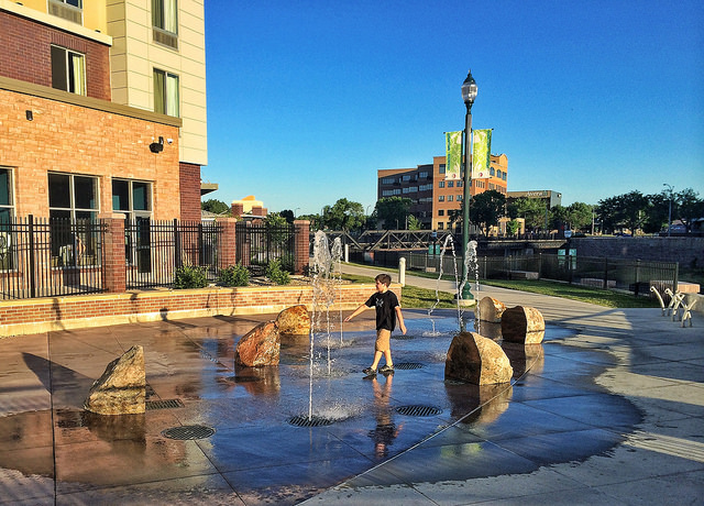 Downtown Sioux Falls Water Fountains