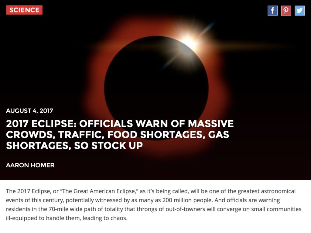 Gas and Food Shortages During Solar Eclipse